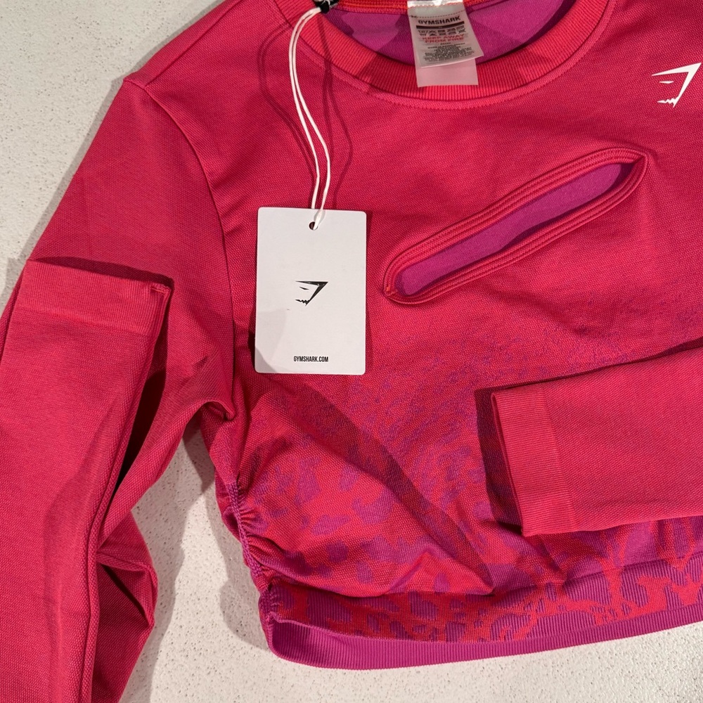 NWOT Gymshark Adapt Safari Seamless Faded long Sleeve Top - Picture 3 of 4